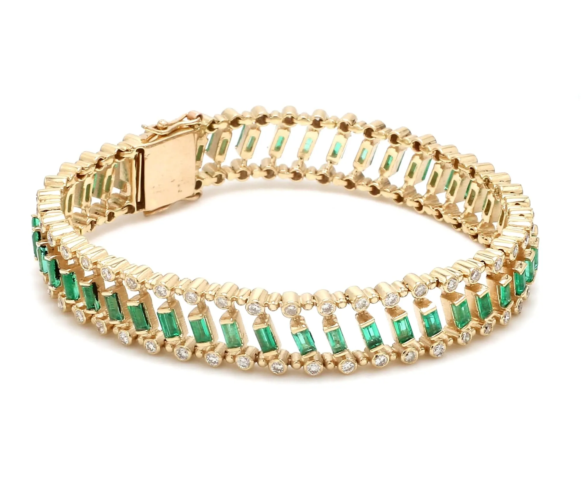 14K & 18K Gold Emerald Baguette Bracelet