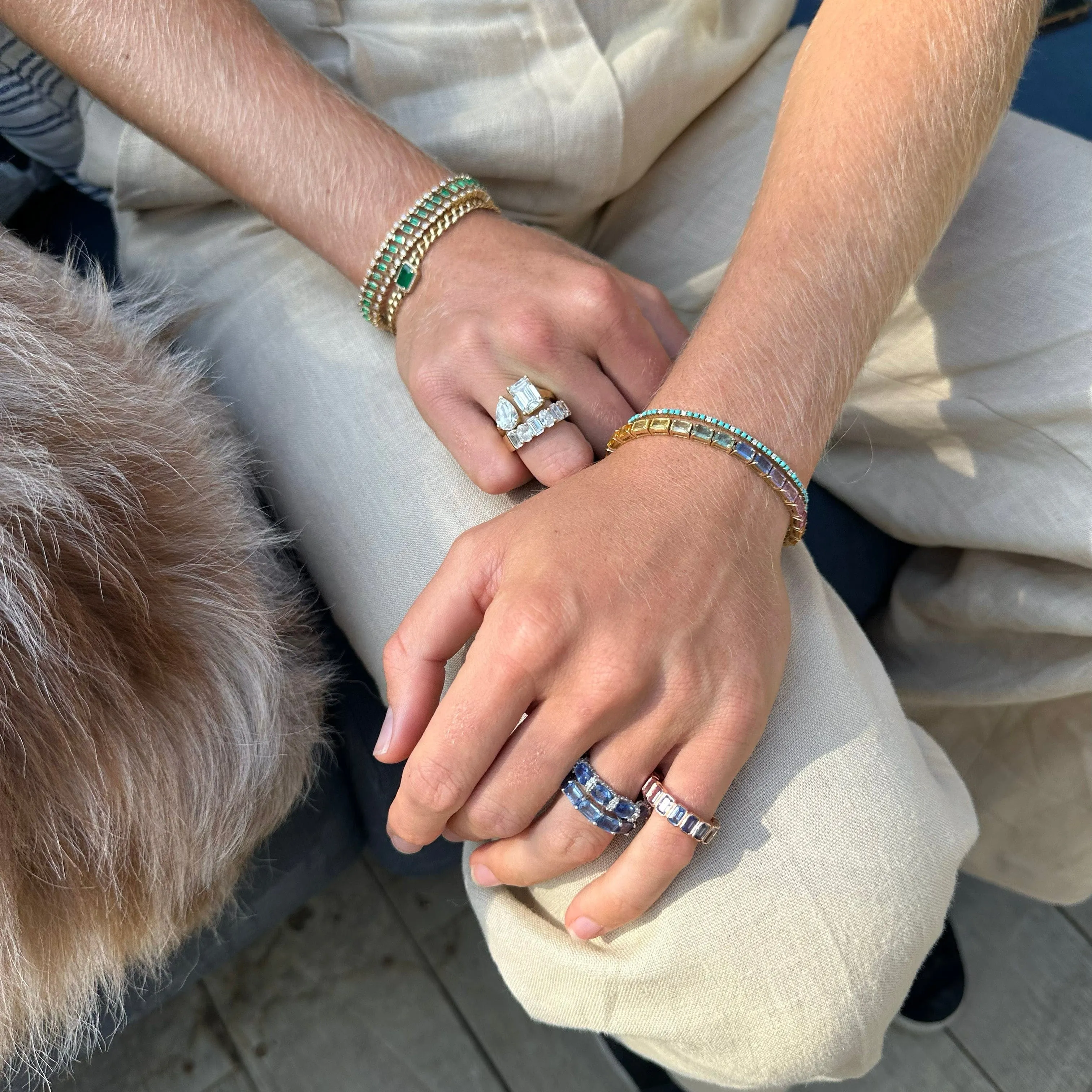 14K & 18K Gold Emerald Baguette Bracelet