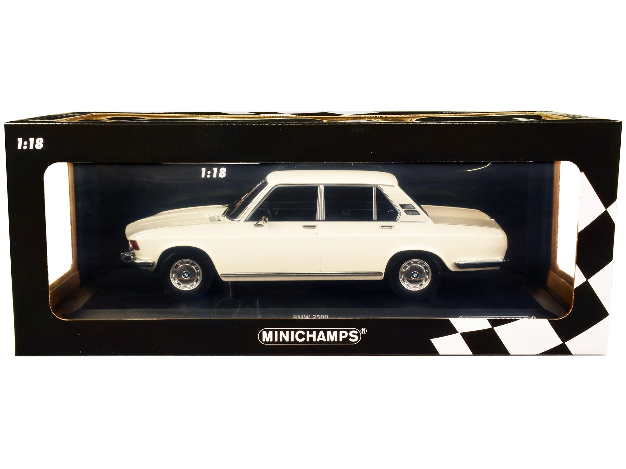 1968 BMW 2500 White Limited Edition to 504 pieces Worldwide 1/18 Diecast Model Car by Minichamps