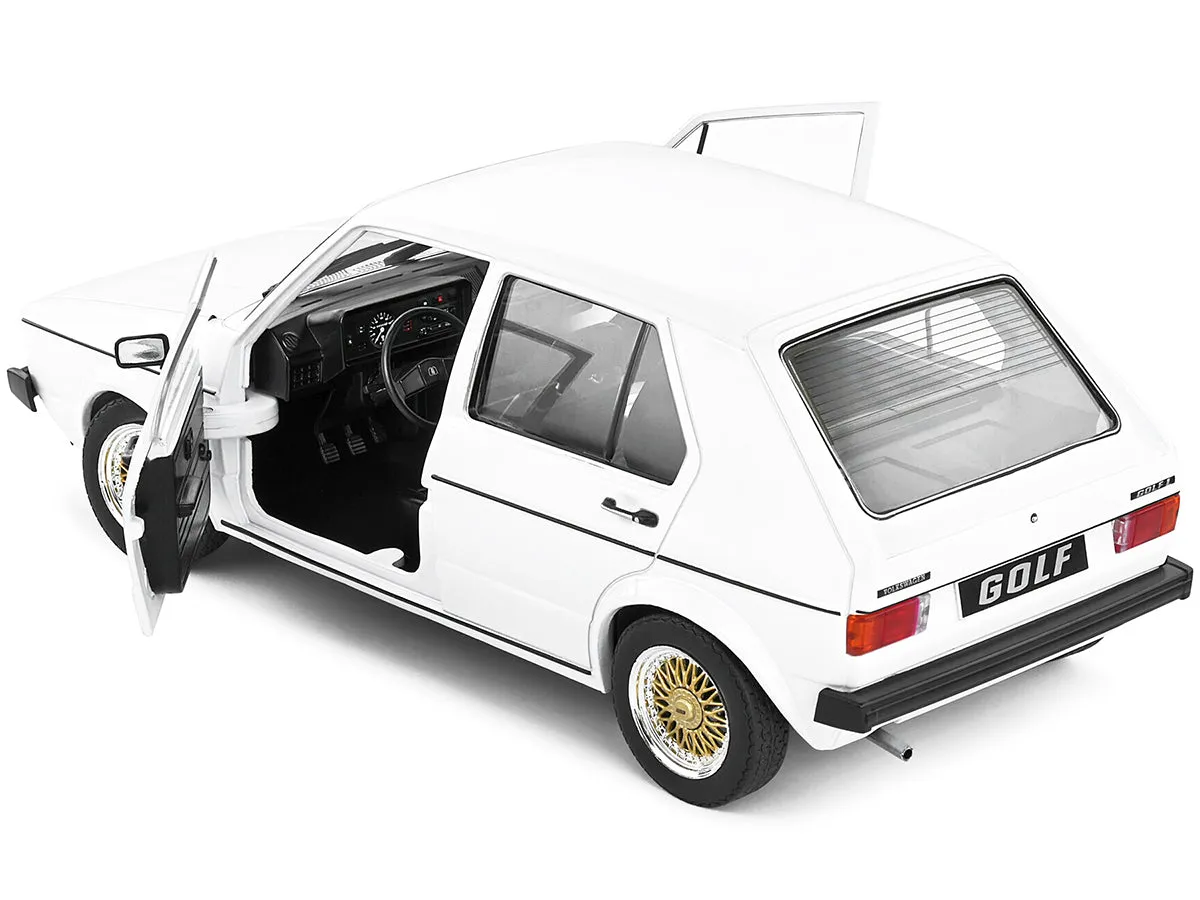 1983 Volkswagen Golf L Custom White with Gold Wheels 1/18 Diecast Model Car by Solido