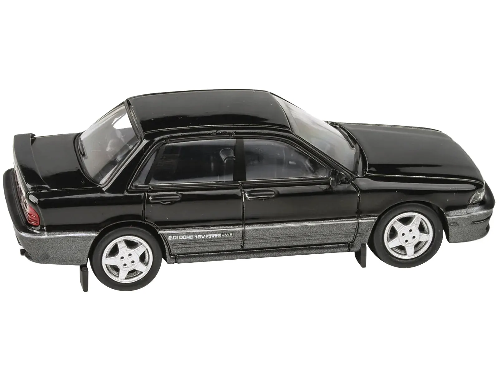 1988 Mitsubishi Galant VR-4 Lamp Black and Chateau Silver 1/64 Diecast Model Car by Paragon Models