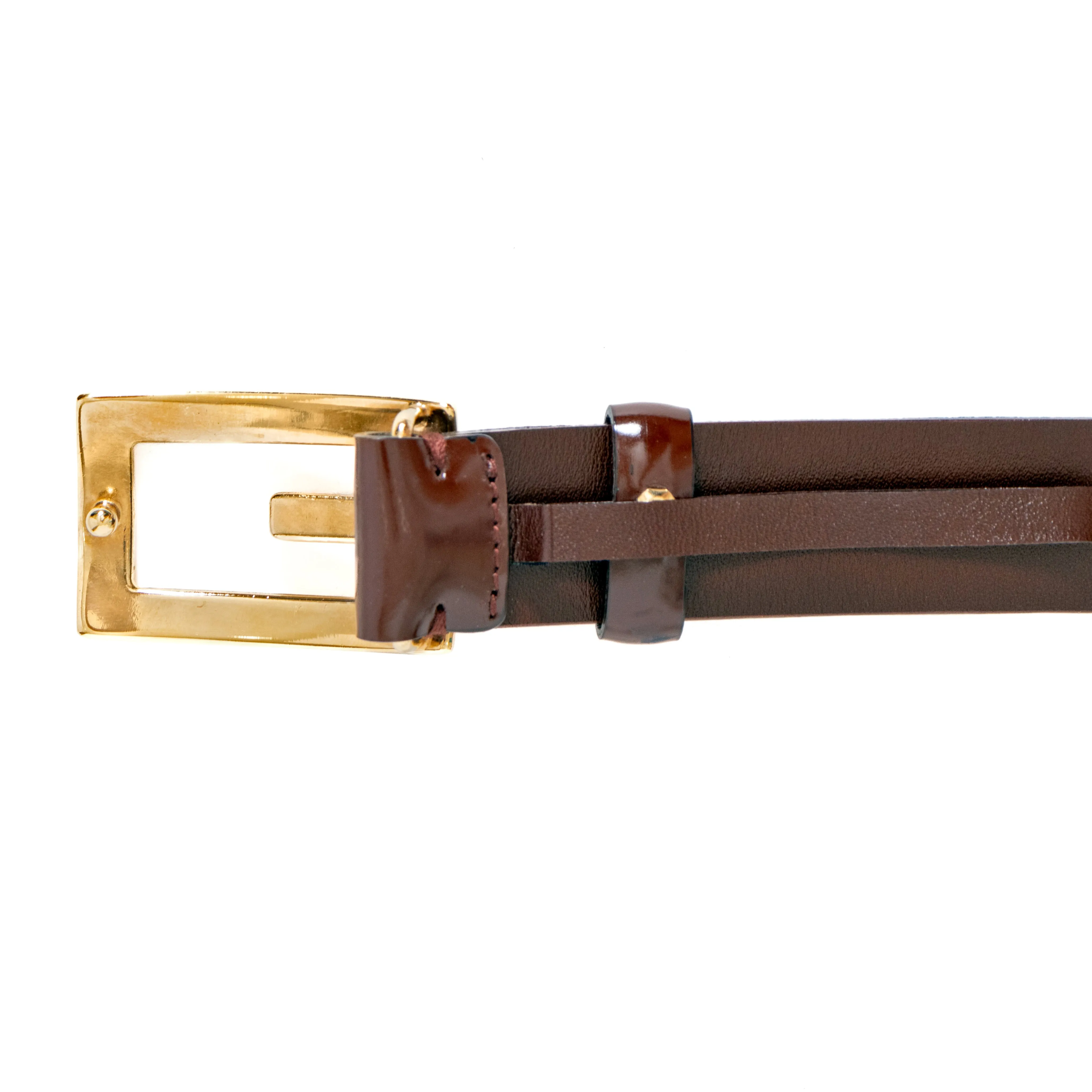 1990s Brown and Gold-Tone G Buckle Belt