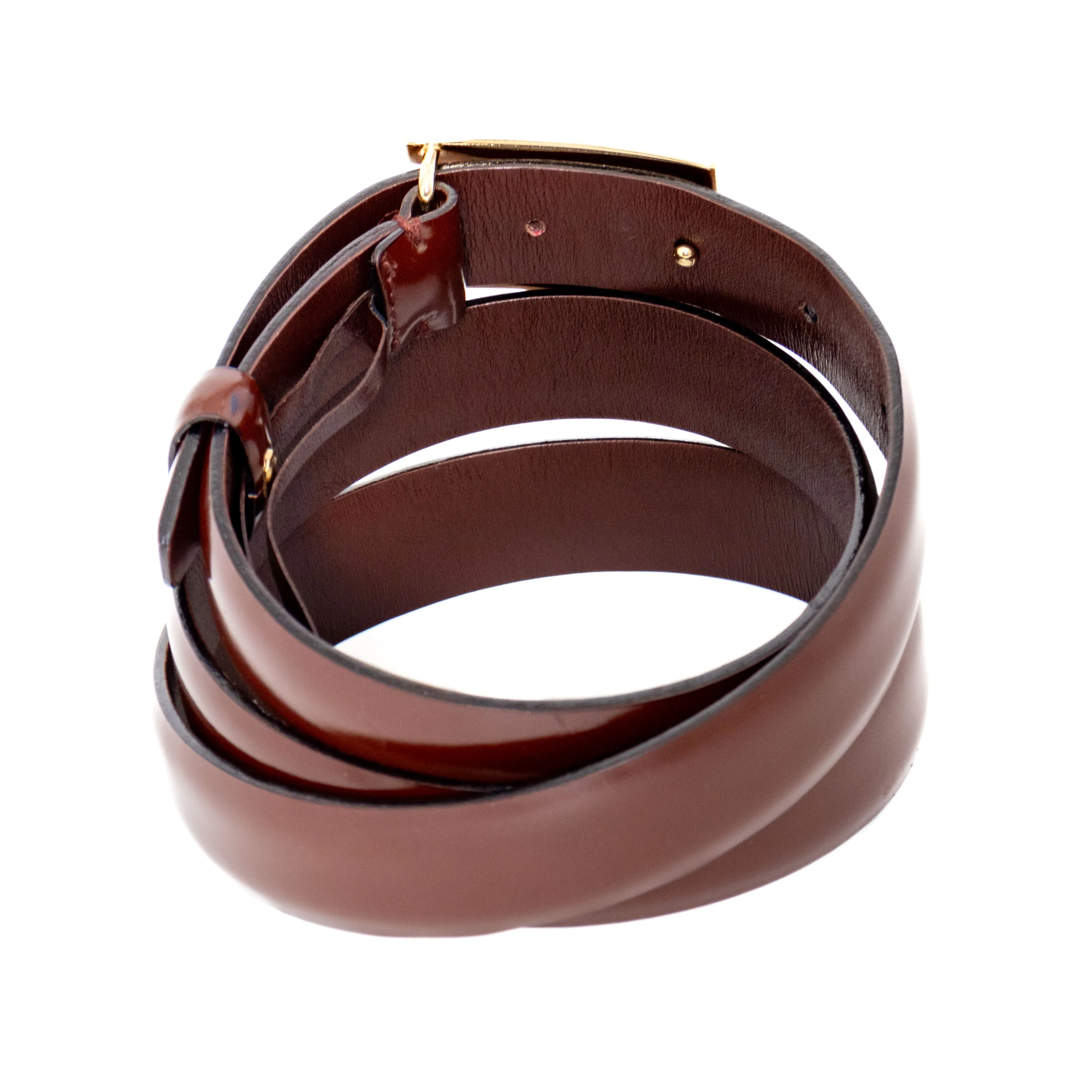 1990s Brown and Gold-Tone G Buckle Belt