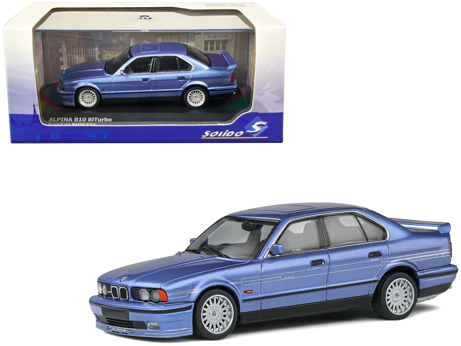 1994 Alpina B10 (E34) BiTurbo Blue Metallic 1/43 Diecast Model Car by Solido