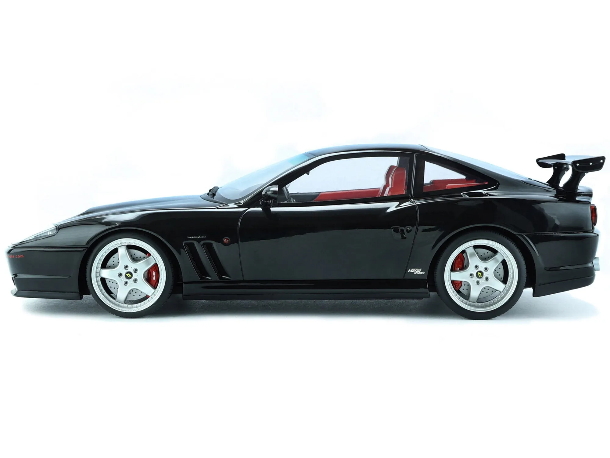 1997 Ferrari 550 Koenig Special Black with Red Interior 1/18 Model Car by GT Spirit