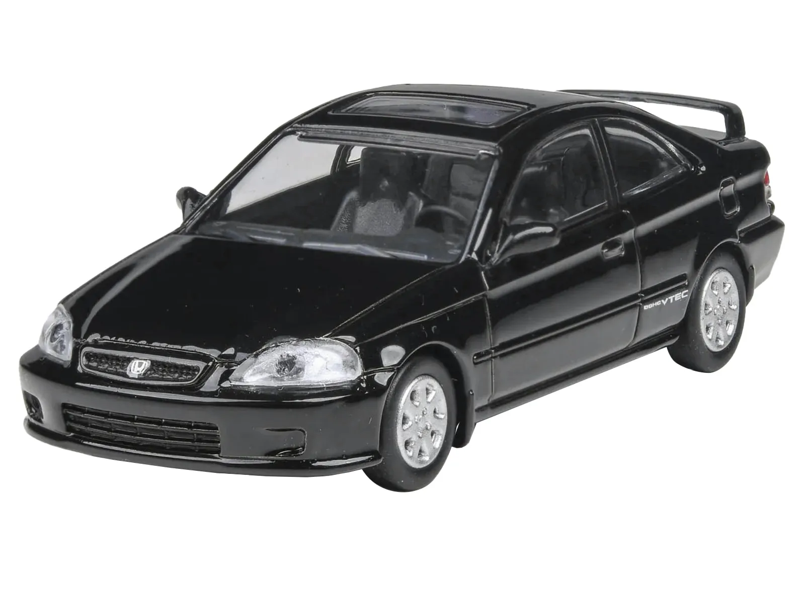 1999 Honda Civic Si EM1 Flamenco Black with Sunroof 1/64 Diecast Model Car by Paragon Models