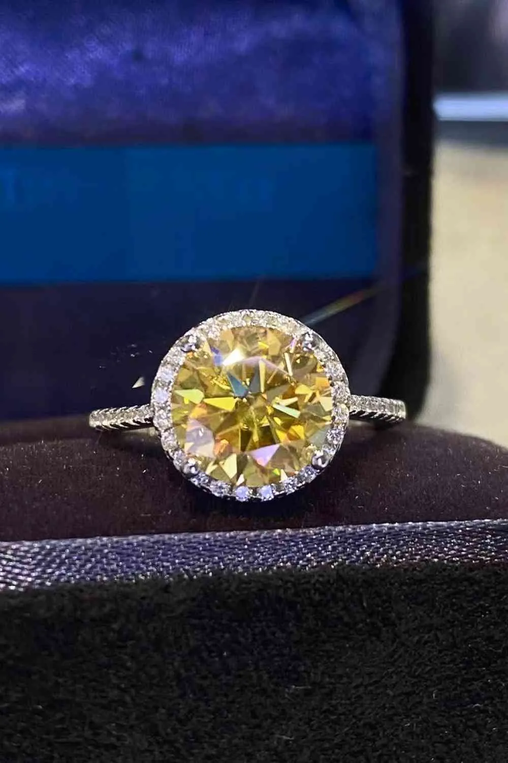 2 Carat Moissanite Round Ring