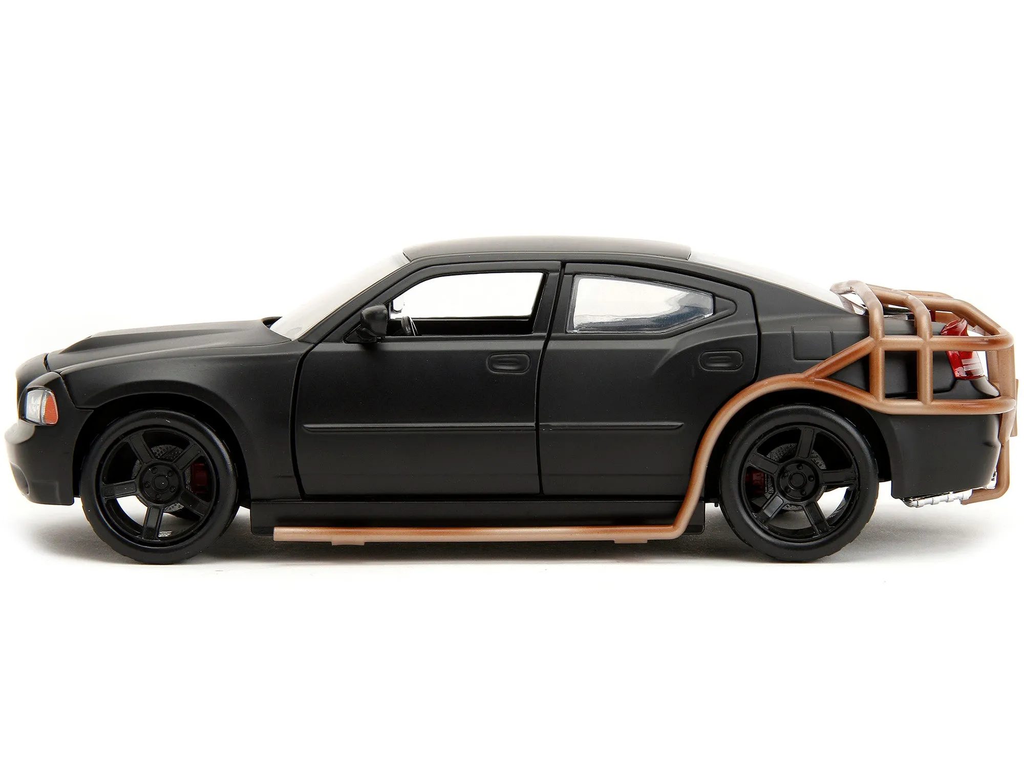 2006 Dodge Charger Matt Black with Outer Cage Fast & Furious Movie 1/24 Diecast Model Car by Jada