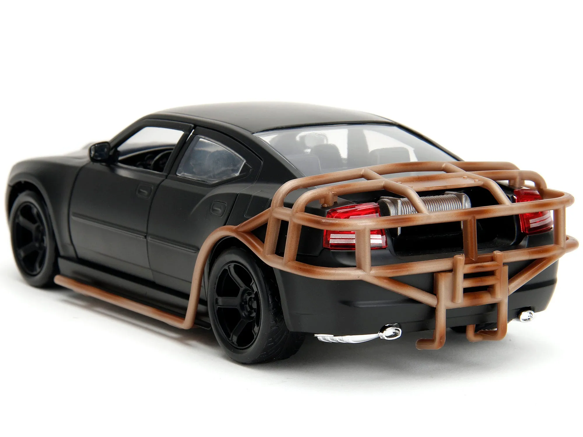 2006 Dodge Charger Matt Black with Outer Cage Fast & Furious Movie 1/24 Diecast Model Car by Jada