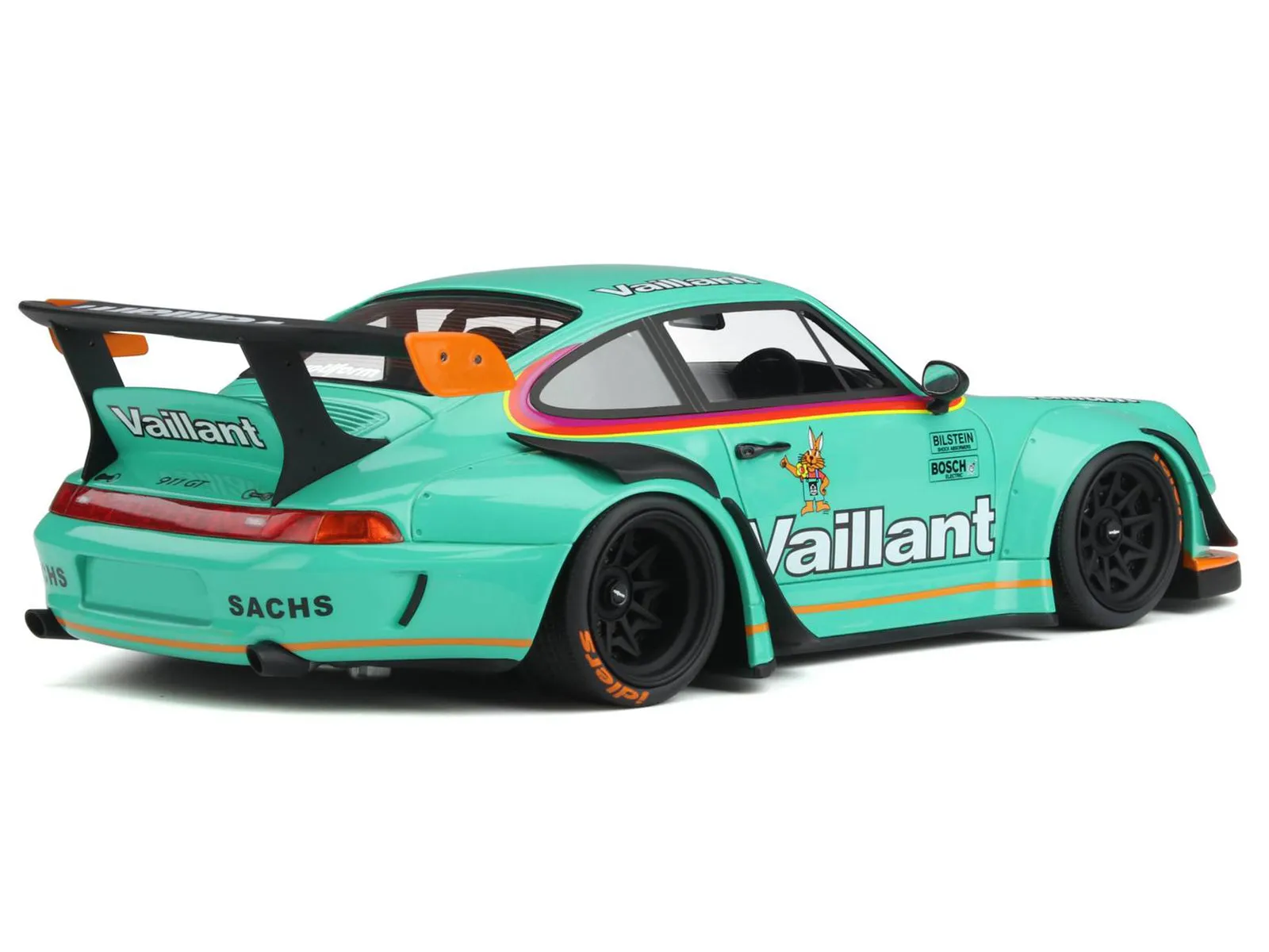 2022 RWB Bodykit Vaillant Light Green with Graphics 1/18 Model Car by GT Spirit