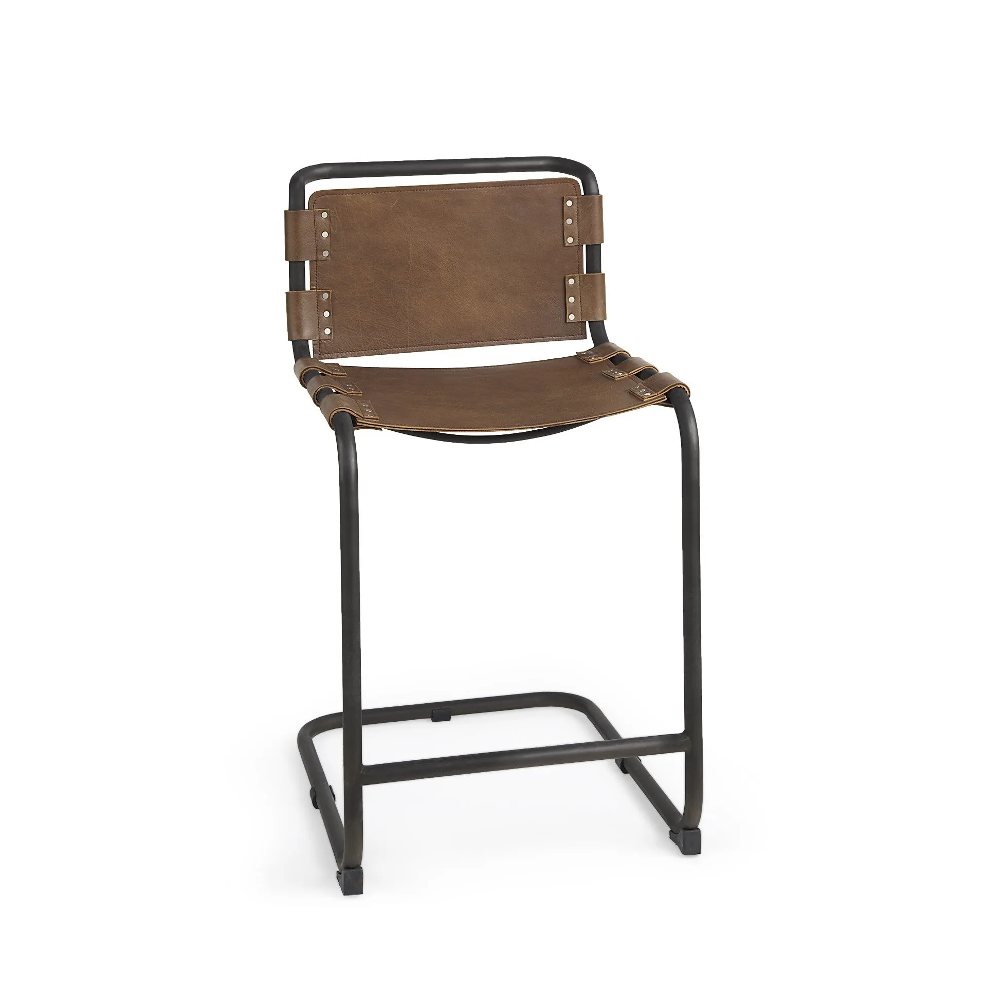 29 Brown And Black Steel Bar Chair