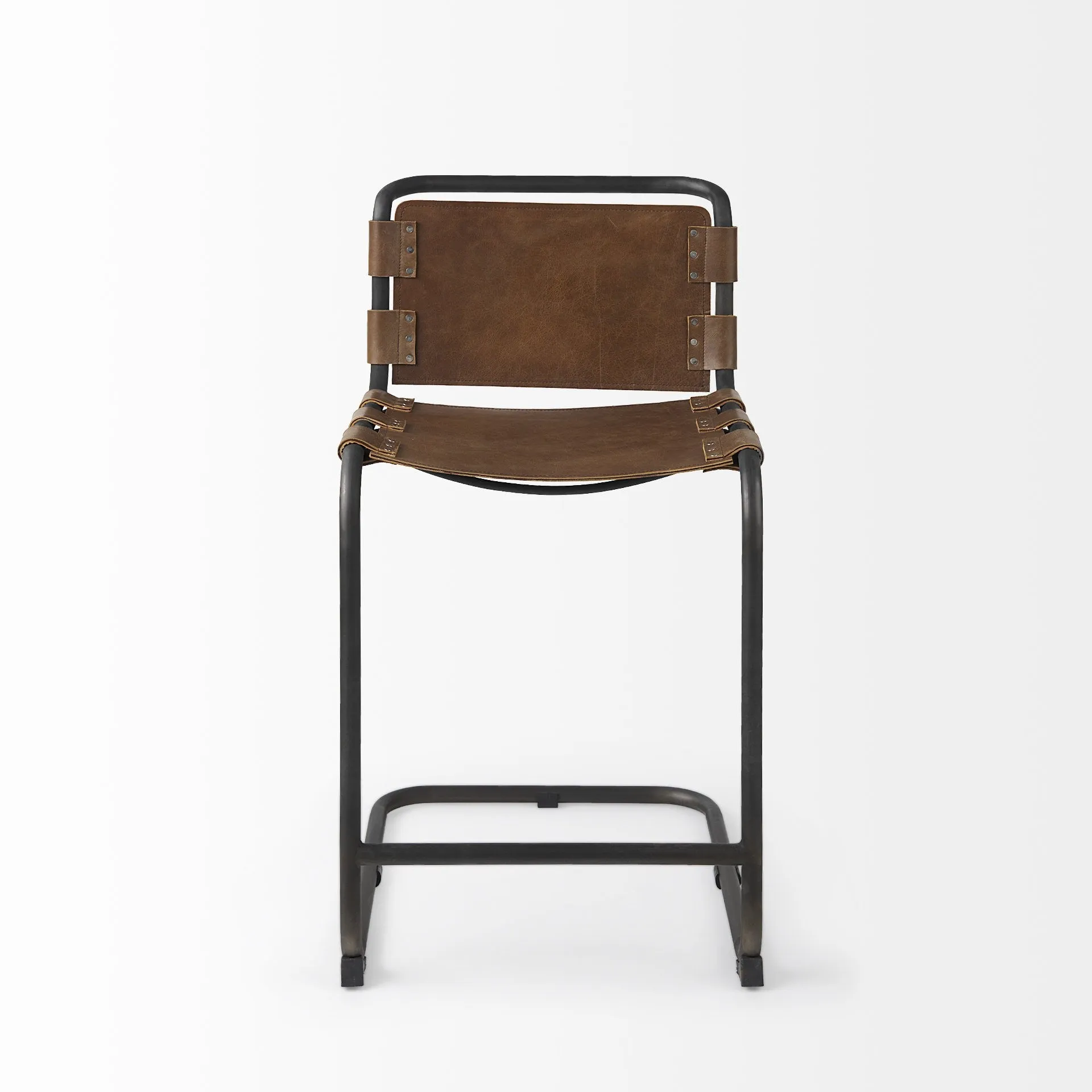 29 Brown And Black Steel Bar Chair