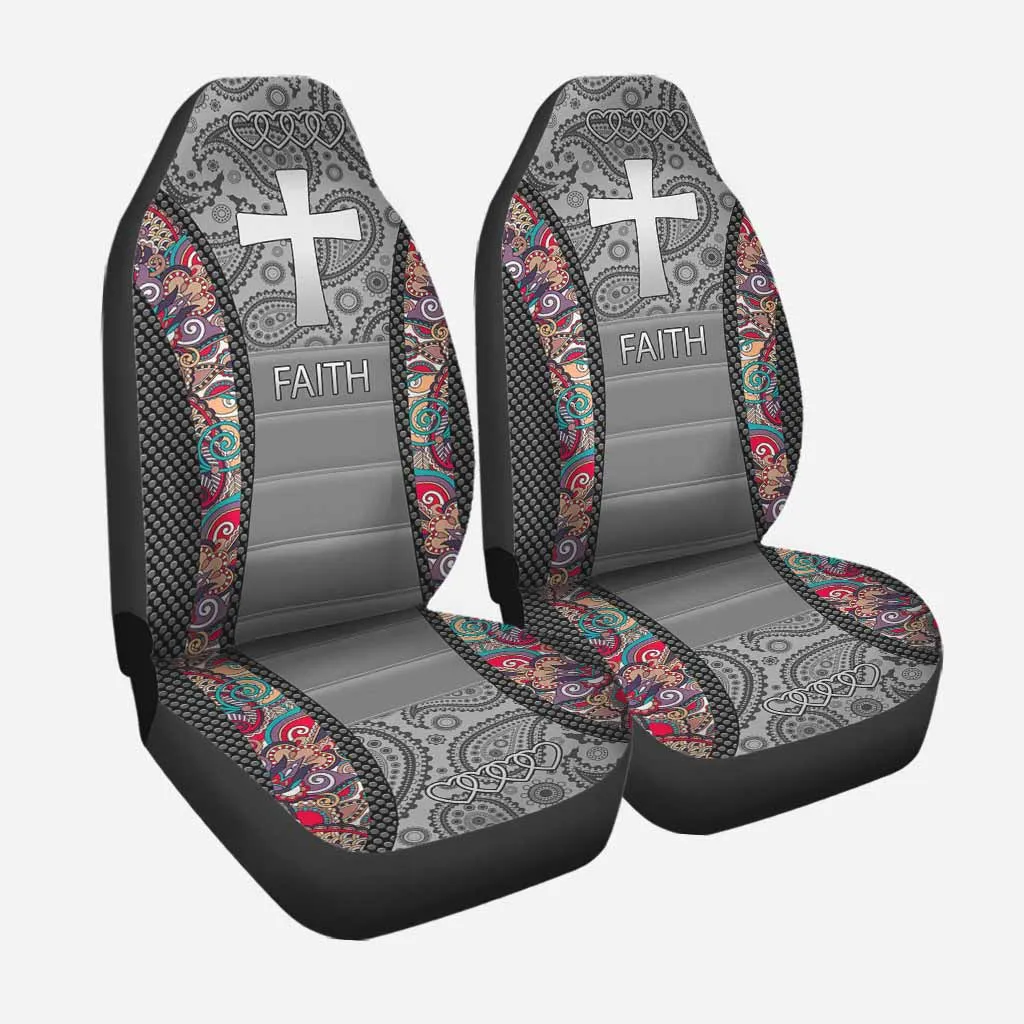 3D All Over Printed Faith Seat Covers Faith Over Fear Car Seat Covers