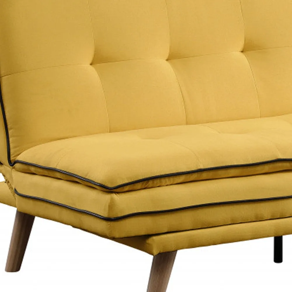 72 Yellow Linen And Brown Sofa