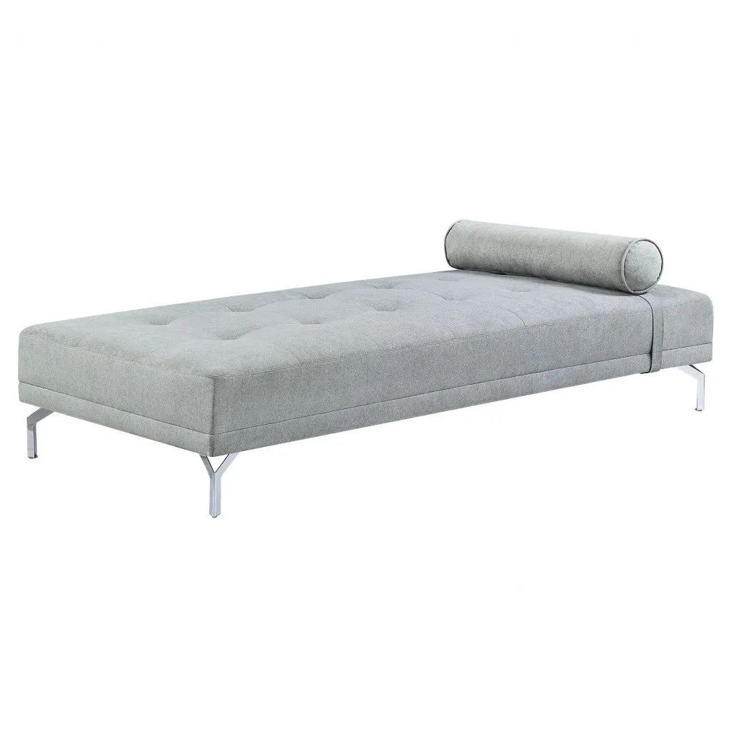 74 Gray Velvet And Black Sofa