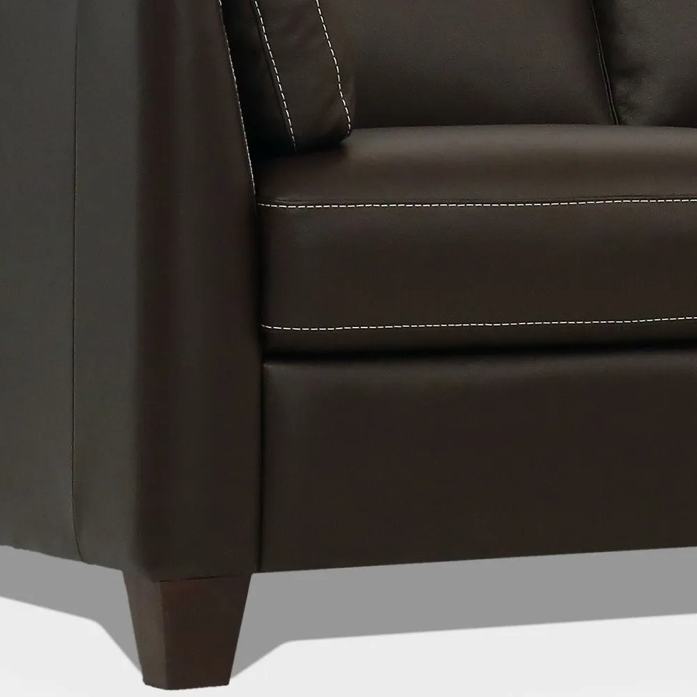 81 Chocolate Leather And Black Sofa