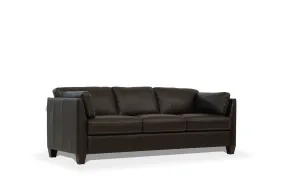 81 Chocolate Leather And Black Sofa