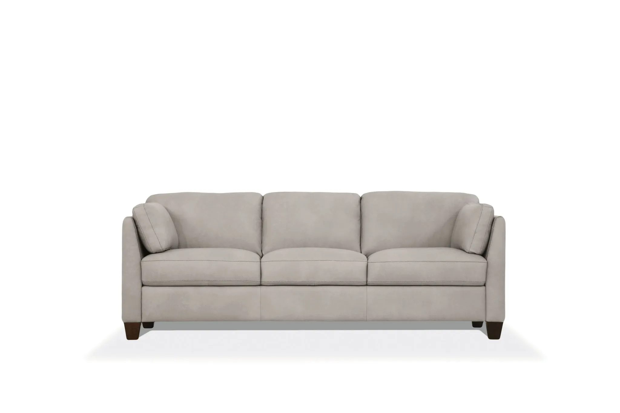 81 Dusty White Leather And Black Sofa