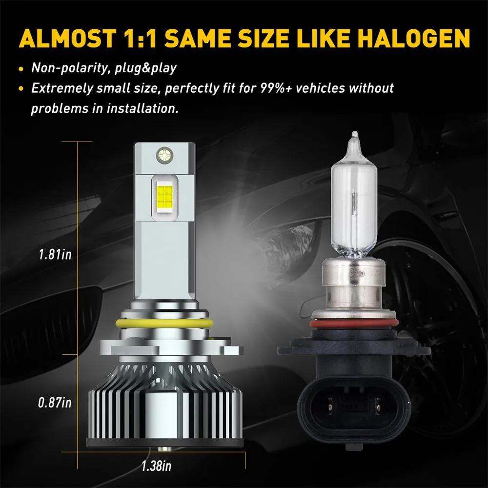 9005/HB3 LED Headlight Bulbs 120W 24000 Lumens Per Set Bright LED Headlights Conversion Kit 6500K Cool White