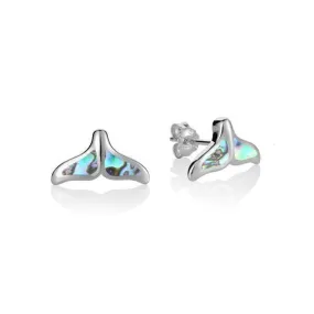 Abalone Whale Tail Earrings