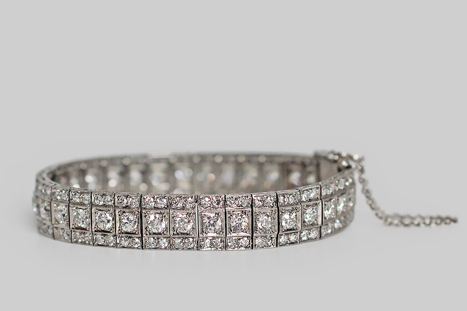 Art Deco OEC Flexible Diamond Link Bracelet