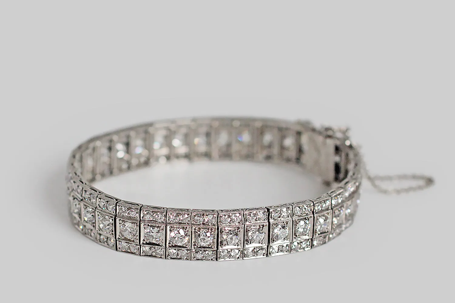 Art Deco OEC Flexible Diamond Link Bracelet