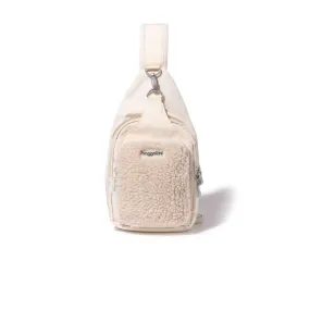 Central Park Sling Bag - Light Beige Faux Shearling