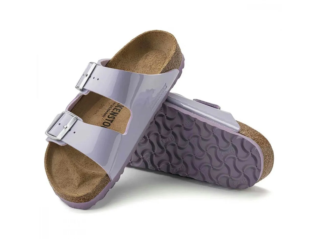 Birkenstock Arizona Ciabatte 2 Fibbie Vernice Purple Fog