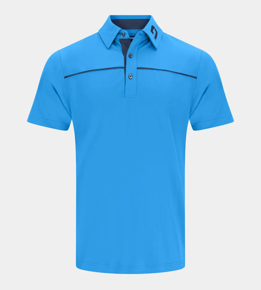 BLOCK PIQUE POLO - BLUE/NAVY