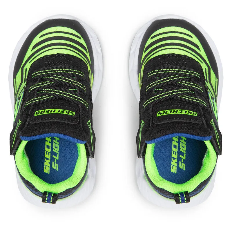 Boys Skechers Trainers Light up Strap MAVER Black/Blue/Lime 401503N/ BBLM