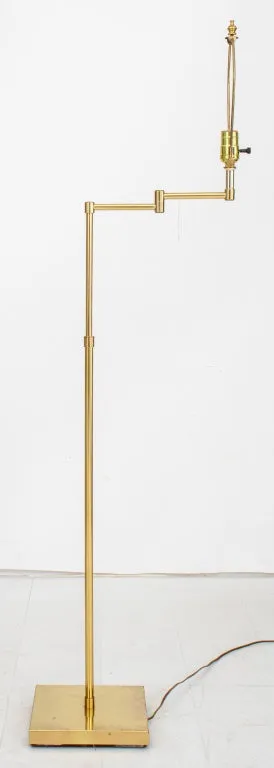 Brass Swing-Arm Floor Lamp