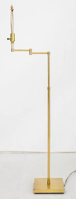 Brass Swing-Arm Floor Lamp