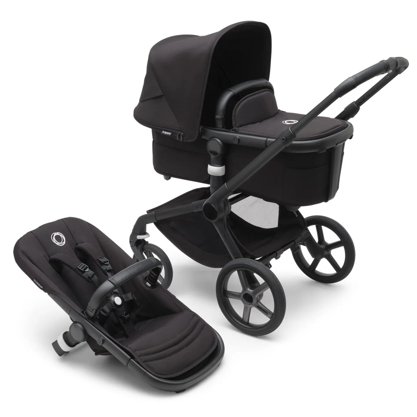 Bugaboo Fox 5, Pebble 360 PRO and Base Travel System - Black/Midnight Black/Midnight Black