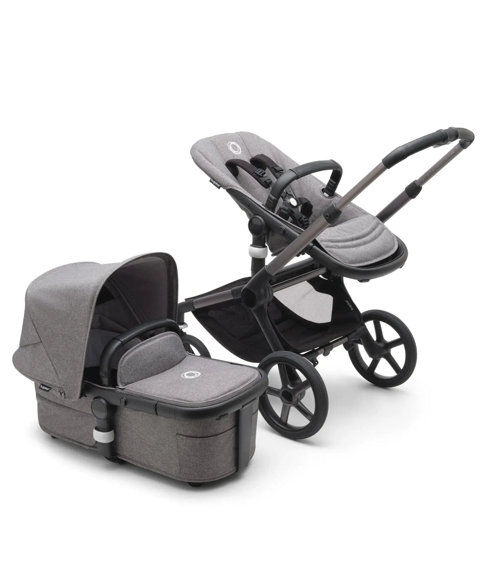 Bugaboo Fox 5, Pebble 360 PRO Ultimate Travel System - Black/Grey Melange/Grey Melange