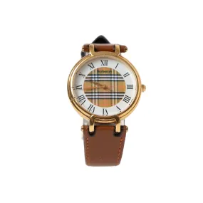 Burberry Classic Mens 11200G Analog Watch with Leather Strap