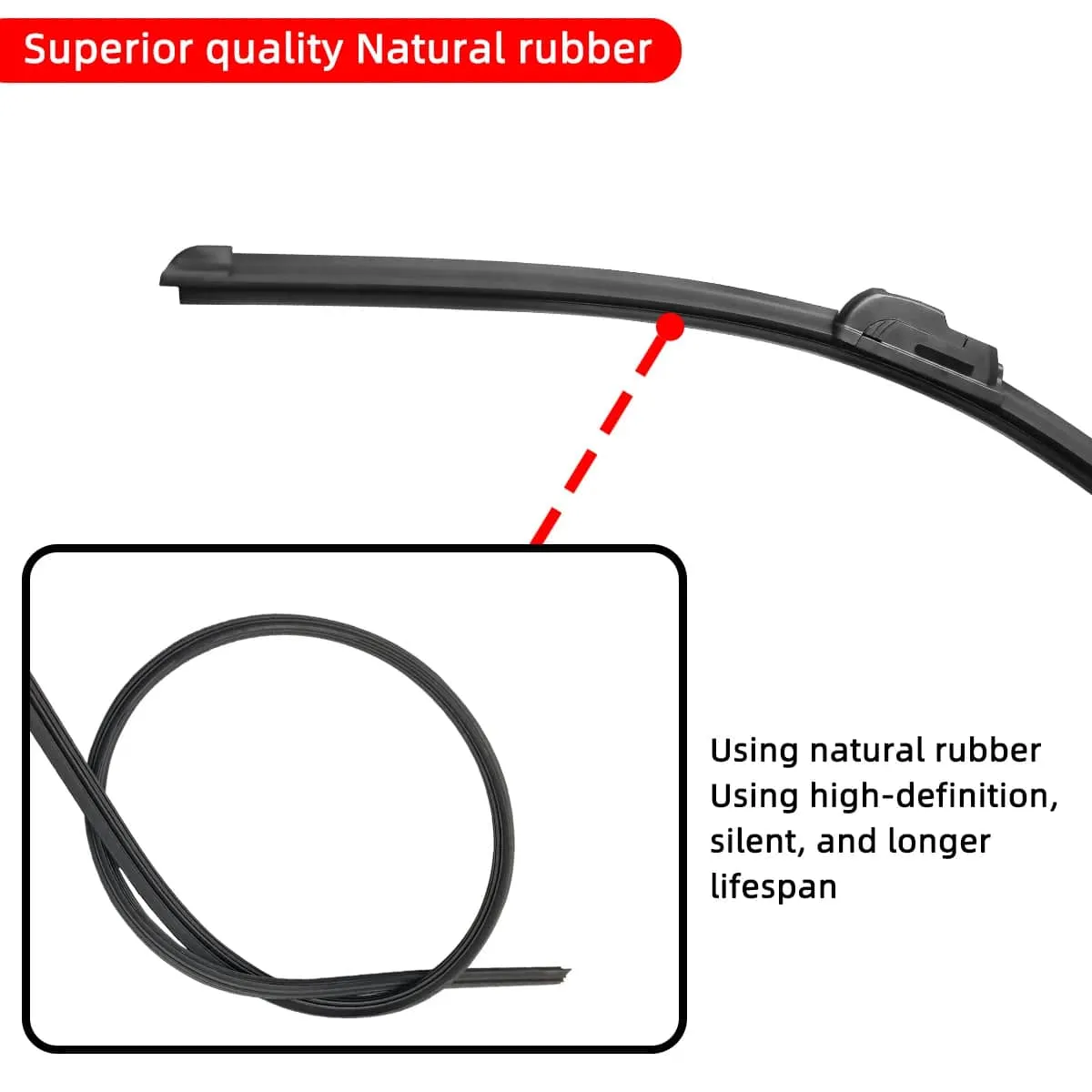 Car Windshield Wiper blades Hook Universal Soft Rubber Frameless Bracketless Car Wipers 14 16 17 18 19 20 21 22 24 26