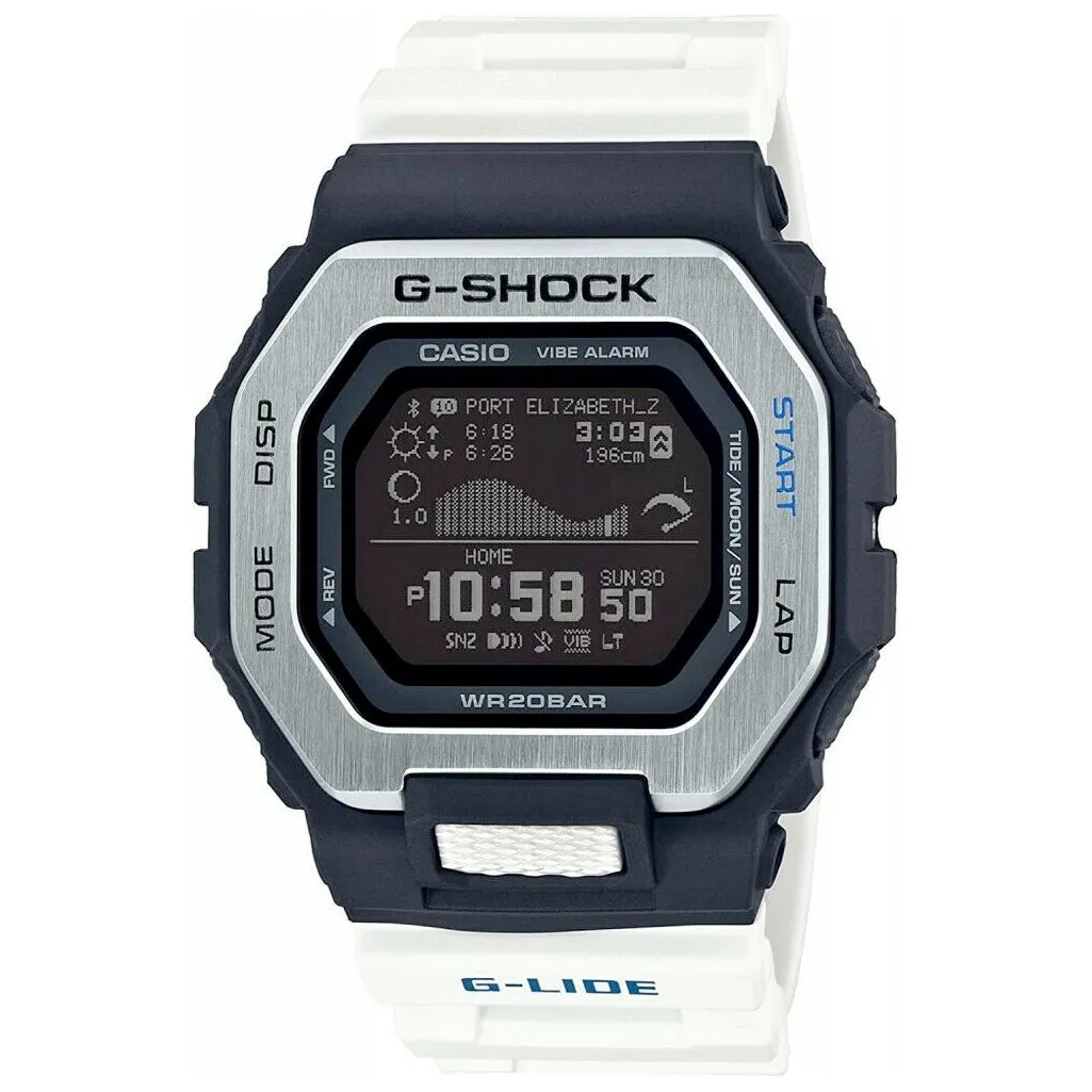 Casio G-SHOCK G-LIDE GBX-100-7 White Surfer Men's Tide Watch