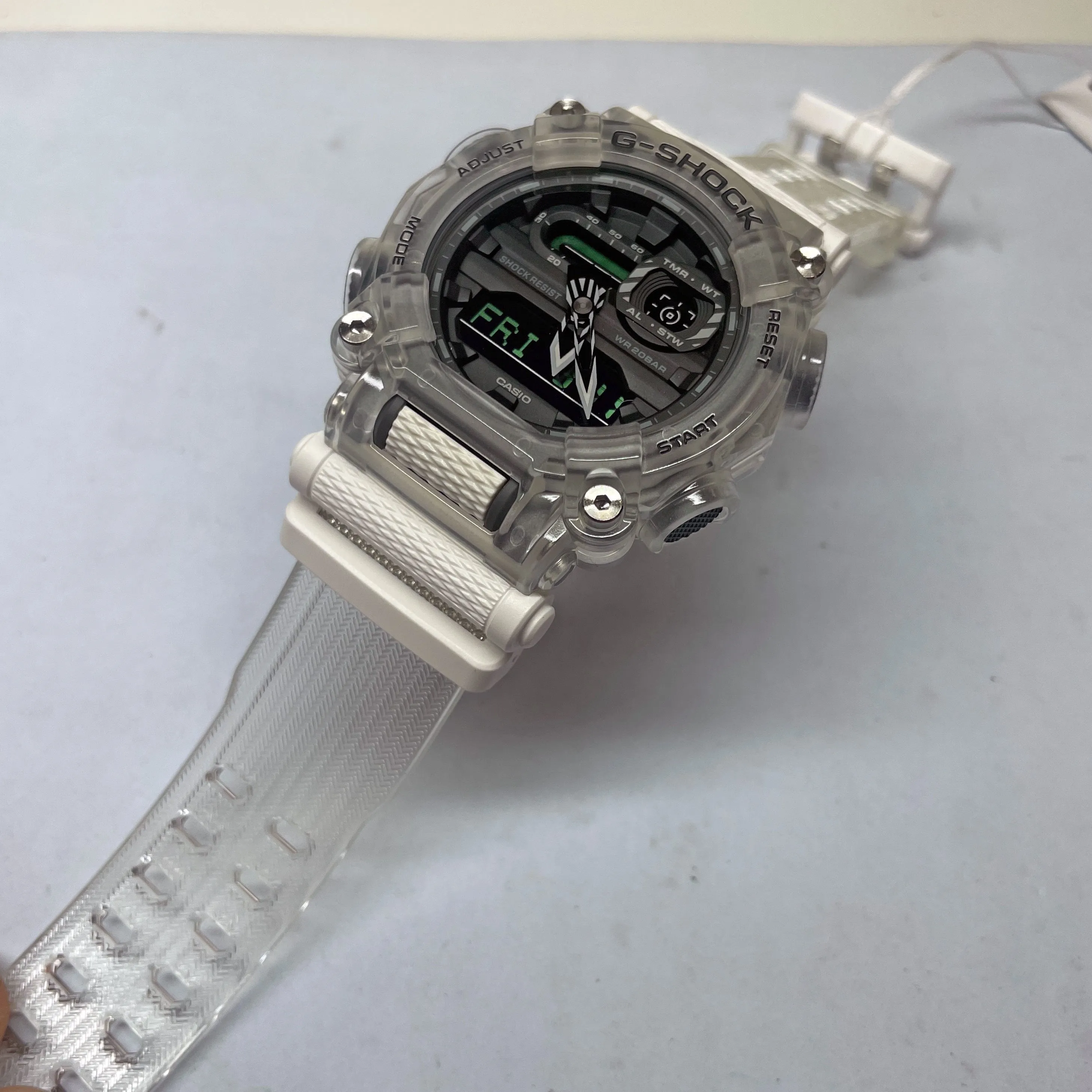 Casio G-Shock GA900SKL-7A Sound Waves Clear Transparent Watch