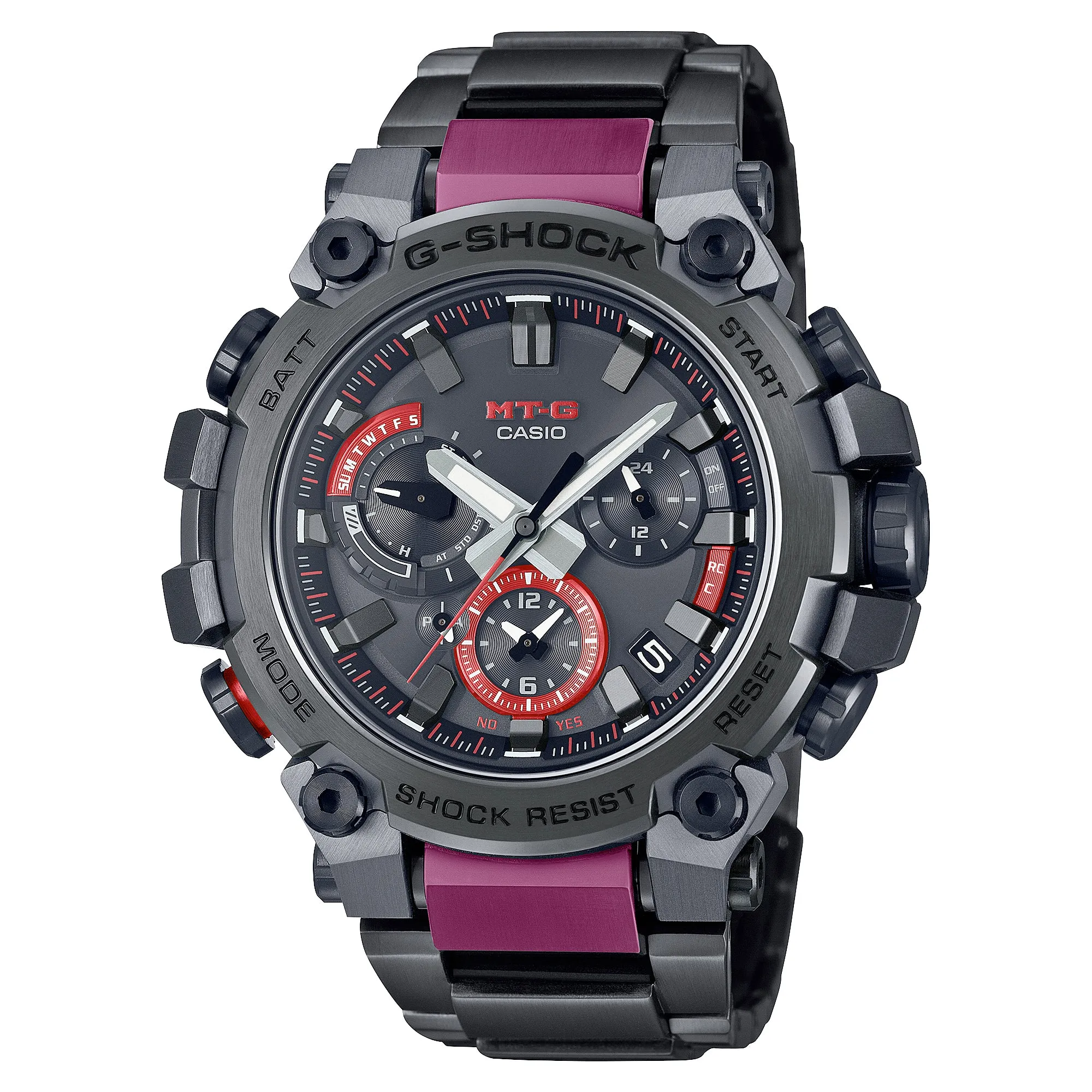 Casio G-Shock MTG MTGB3000BD1A Dark Grey Bordeaux IP Red Bluetooth Watch