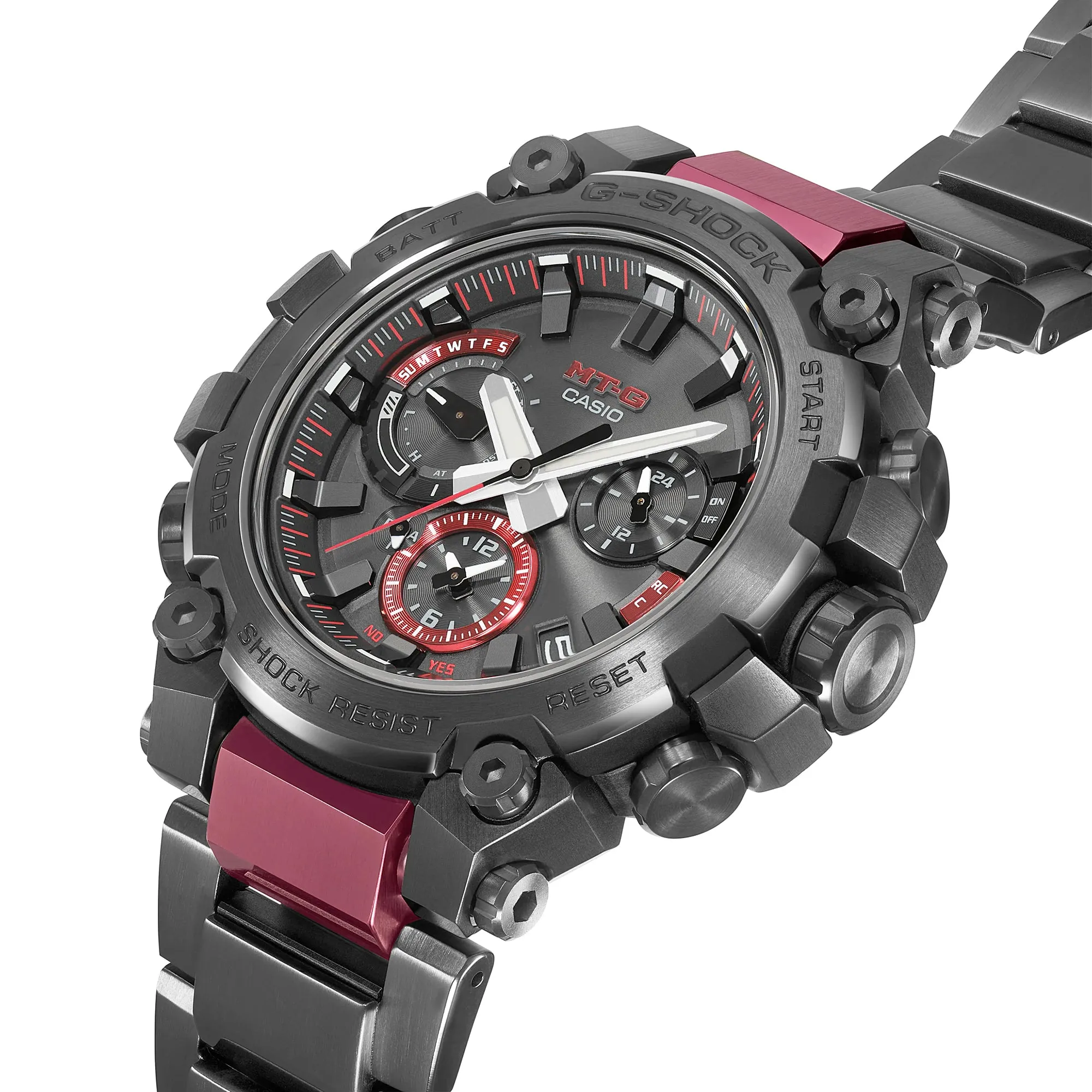 Casio G-Shock MTG MTGB3000BD1A Dark Grey Bordeaux IP Red Bluetooth Watch