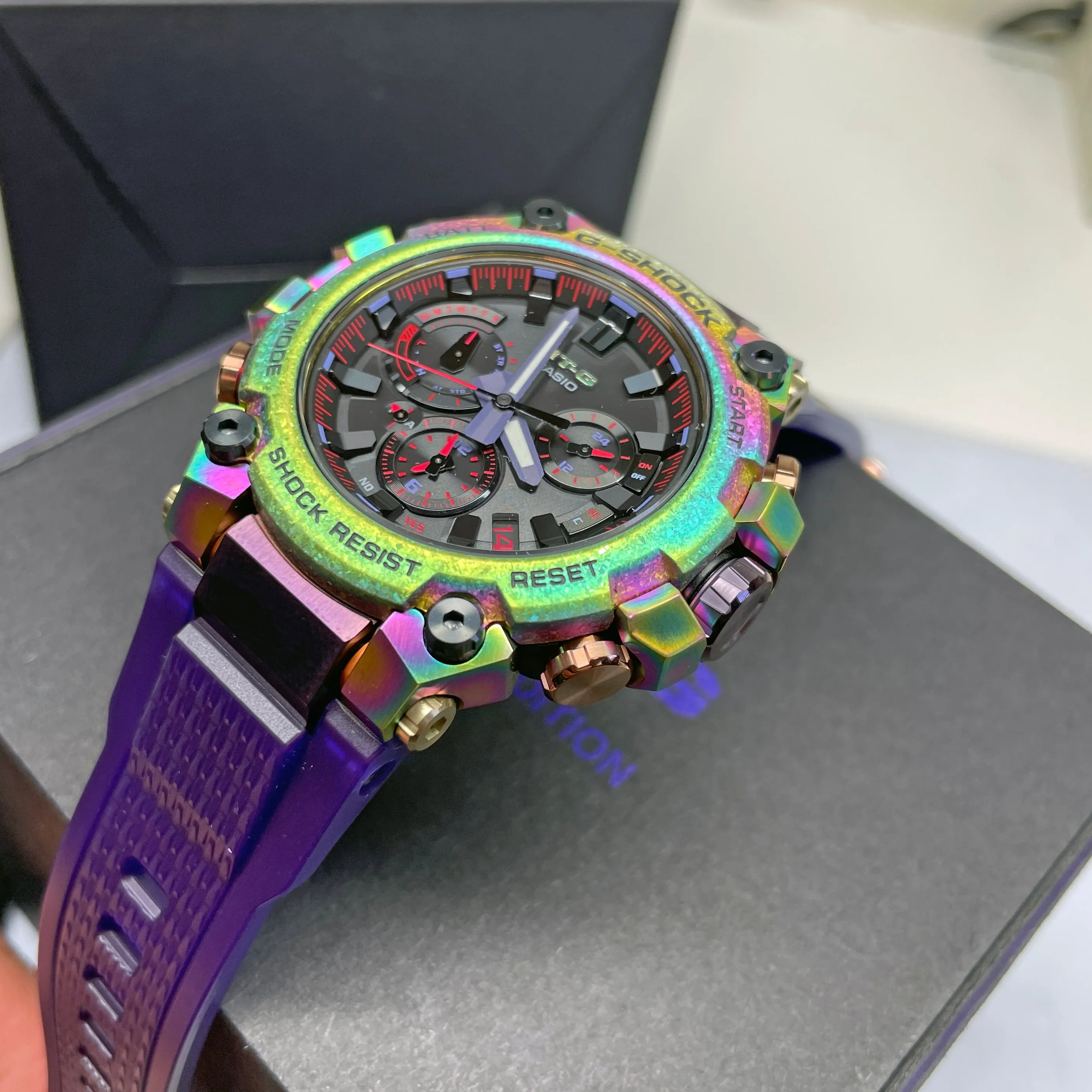 Casio G-Shock MTGB3000PRB-1 Aurora Oval Rainbow Purple Limited Edition MTG Watch