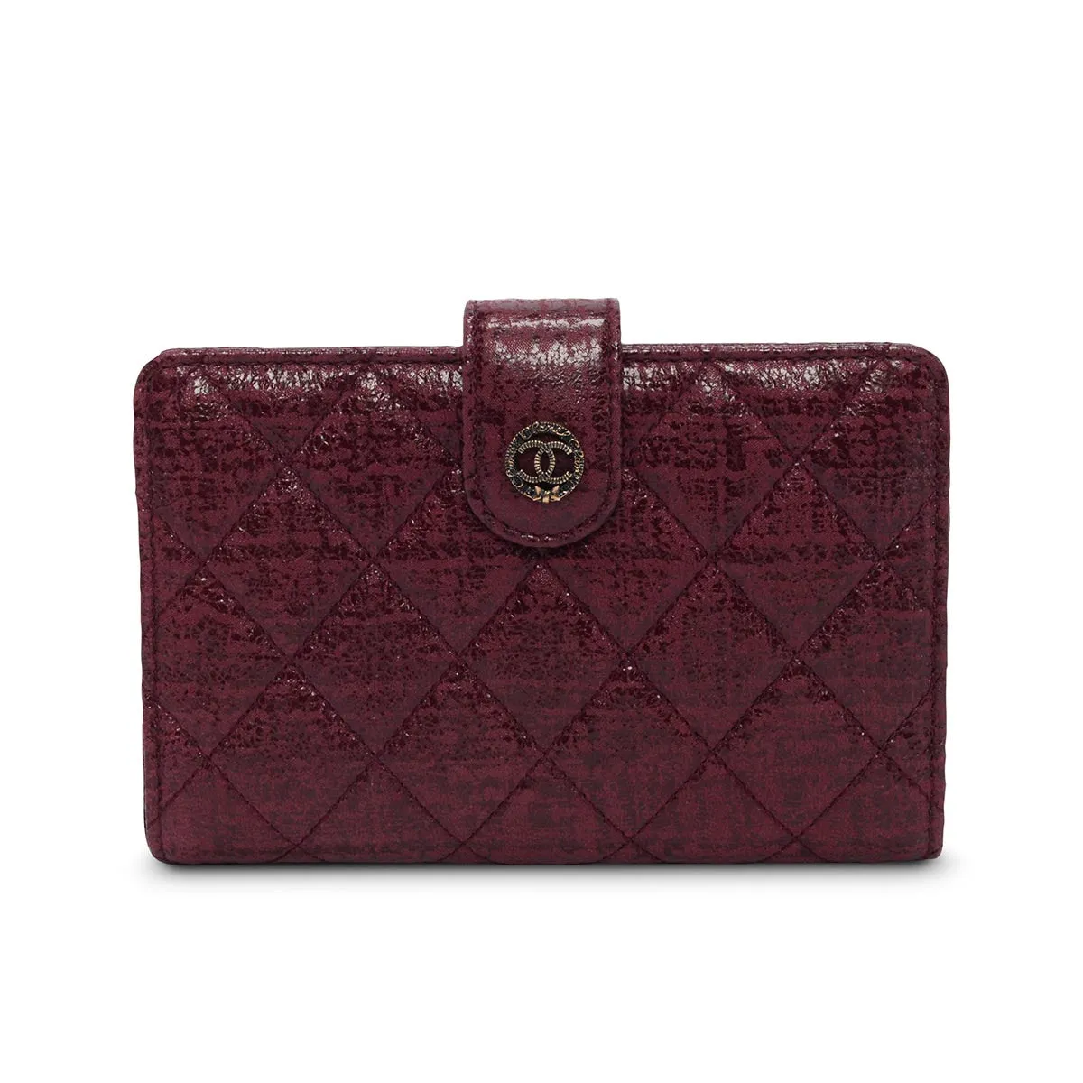 Chanel Burgundy Tweed Effect Paris to Edinburgh Wallet