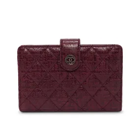 Chanel Burgundy Tweed Effect Paris to Edinburgh Wallet