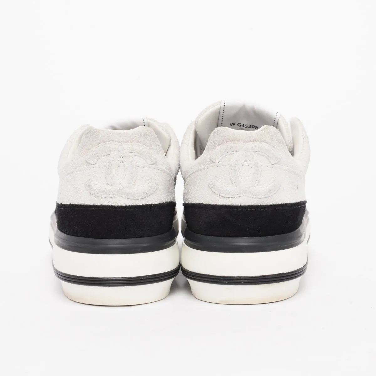 Chanel Grey Suede CC Platform Sneakers 42