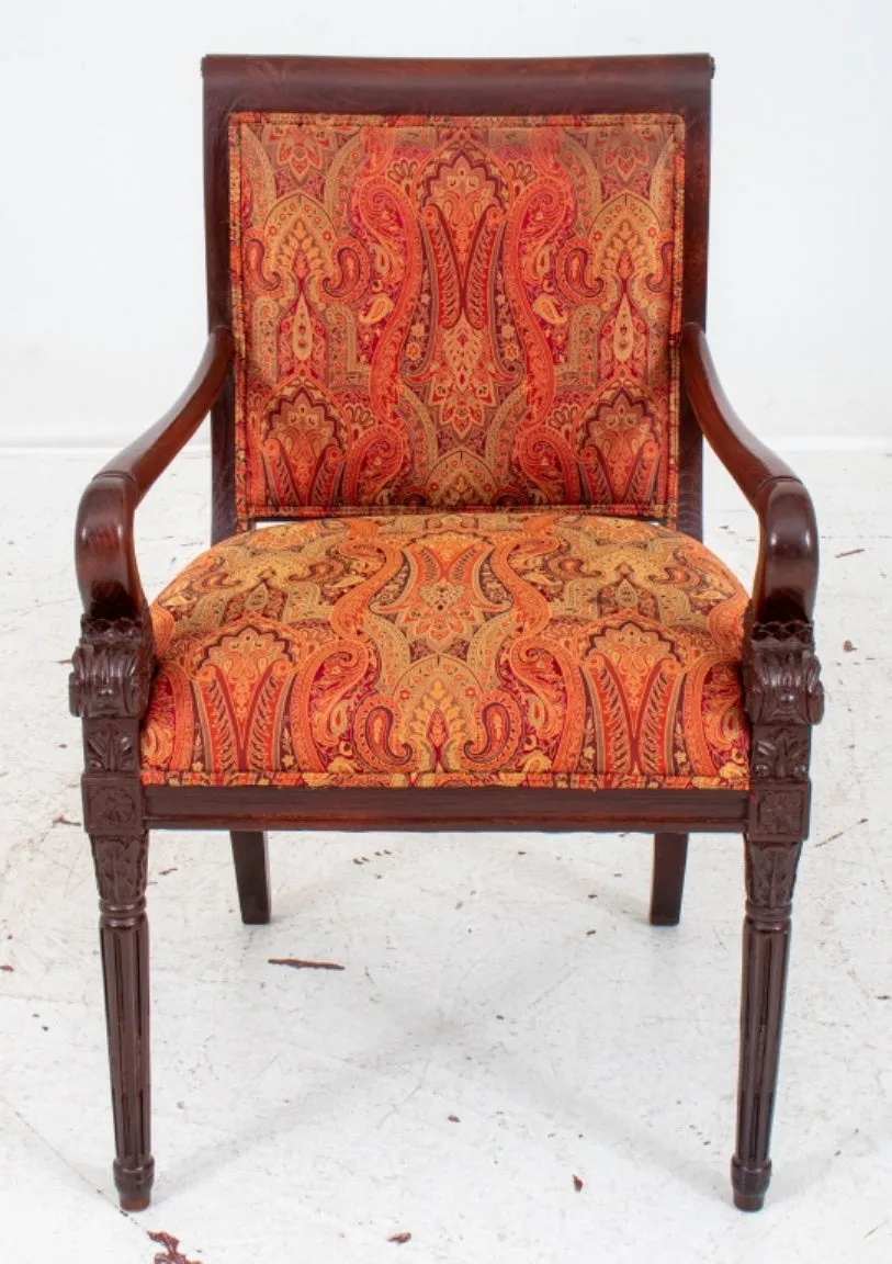 Sure! How about: Elegant Charles X Style Scroll Arm Chair for Home Décor?