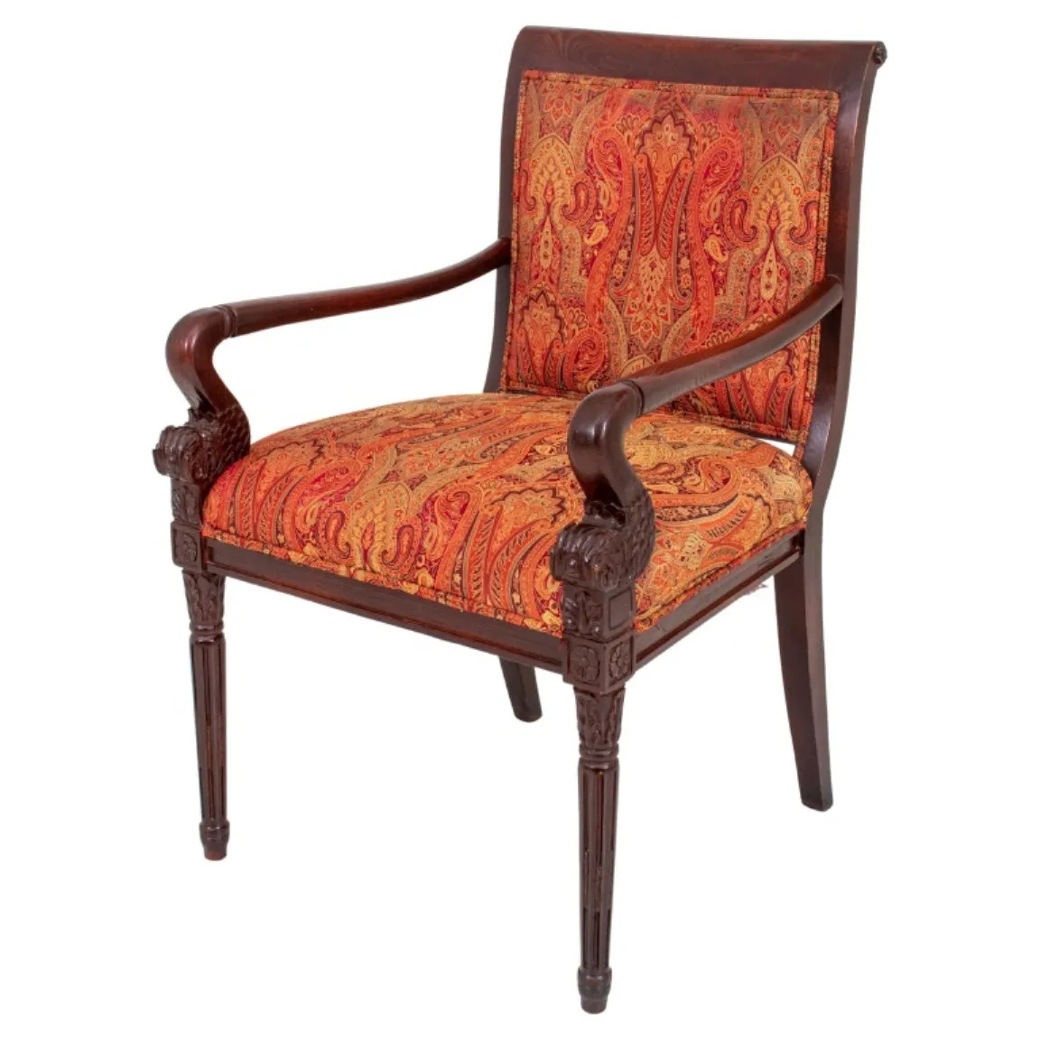 Sure! How about: Elegant Charles X Style Scroll Arm Chair for Home Décor?