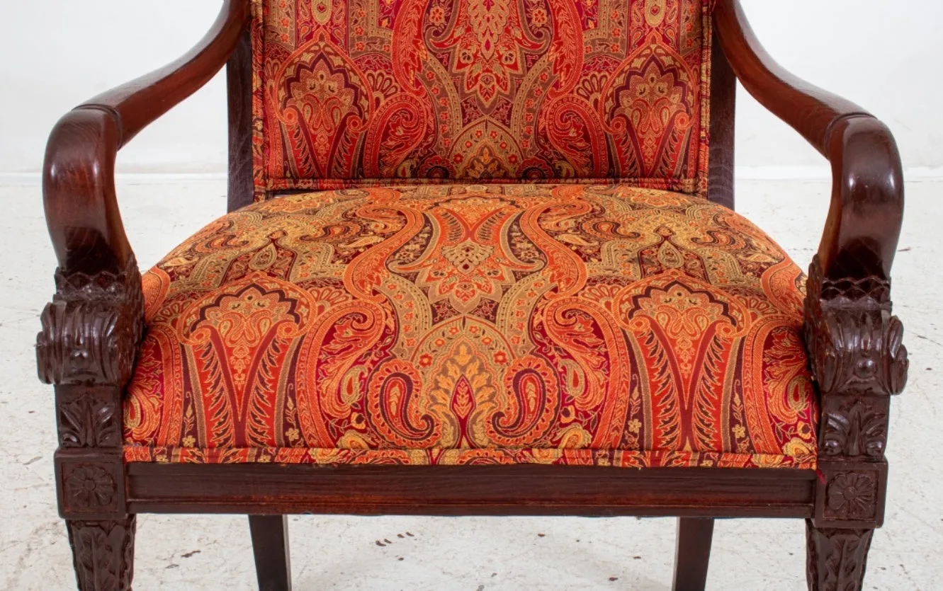 Sure! How about: Elegant Charles X Style Scroll Arm Chair for Home Décor?