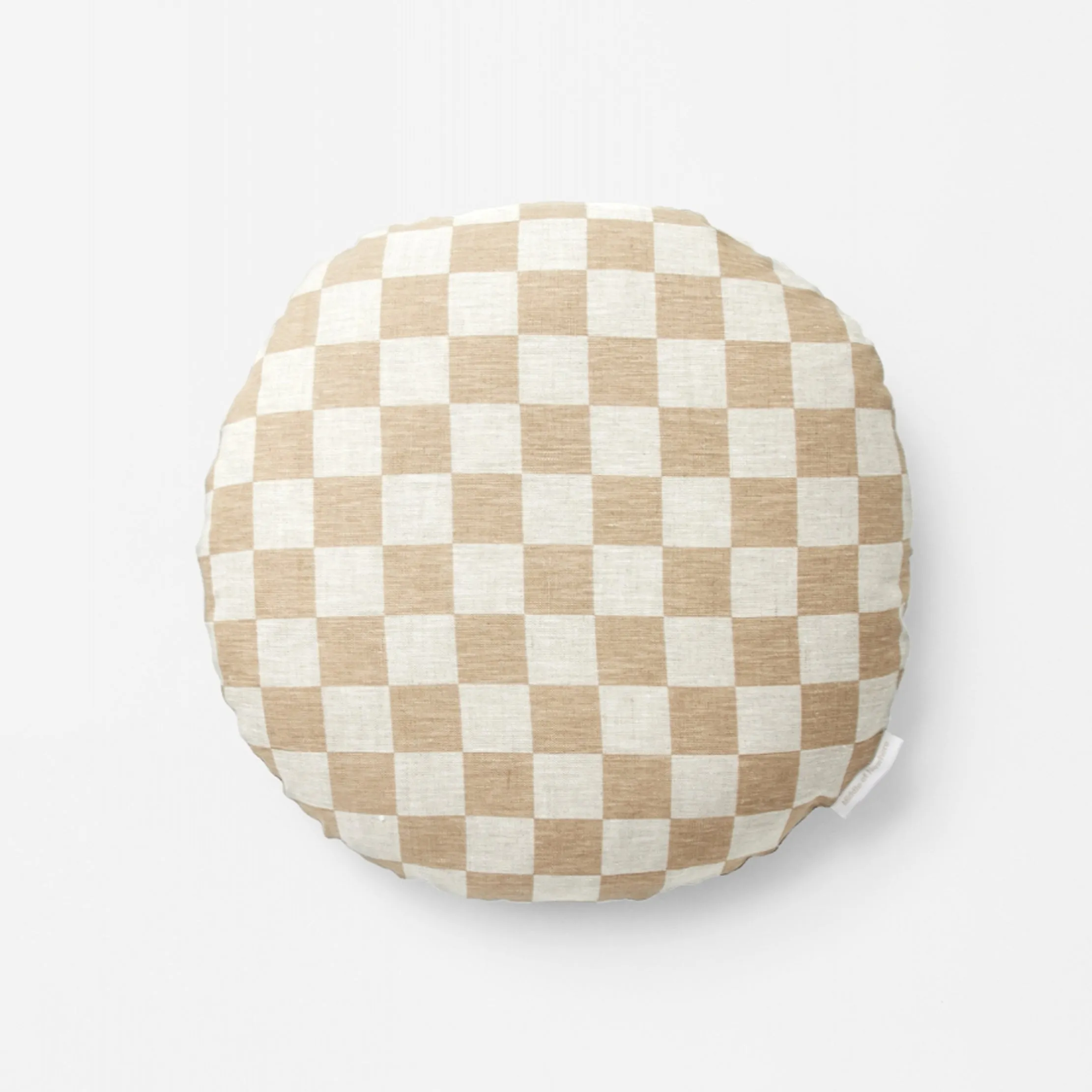 Check Fawn Round Cushion 40x40cm