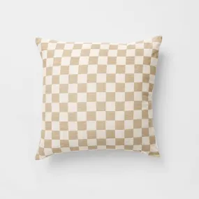 Check Fawn Square Cushion - 50 x 50 cm