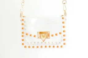 Clearly Handbags - The Jackie in Orange & Gold